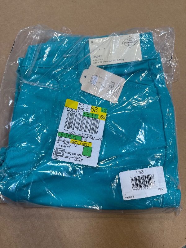 Photo 1 of St. John's Bay Secretly Slender Womens Slim Mid Rise Regular Fit Capri Pant, 8, Blue
