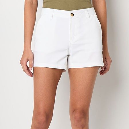 Photo 1 of A.n.a Womens 3 1/2" Mid Rise Chino Short, 10, White
