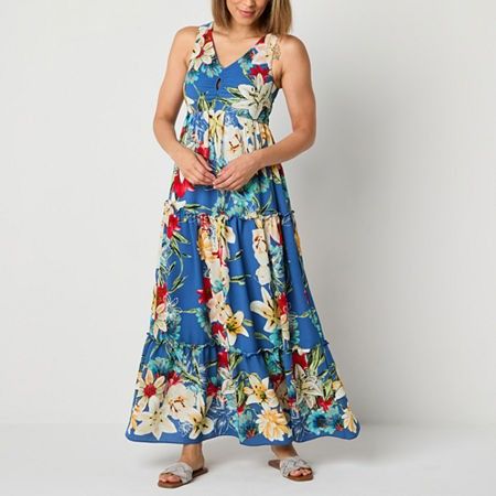 Photo 1 of Danny & Nicole Womens Sleeveless Floral Maxi Dress 

