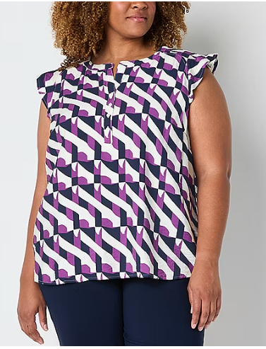 Photo 1 of Liz Claiborne Plus Womens Round Neck Sleeveless Blouse 3x