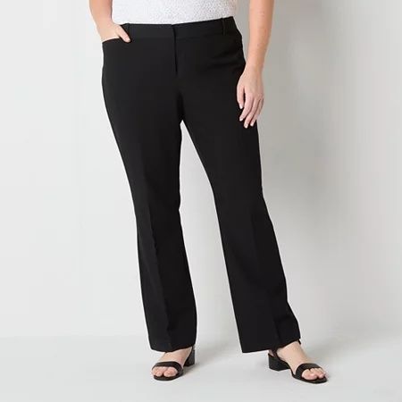 Photo 1 of Liz Claiborne-Plus Adaptive Audra Tailored Womens Straight Fit Straight Easy-on + Easy-off Trouser, 26w, Black