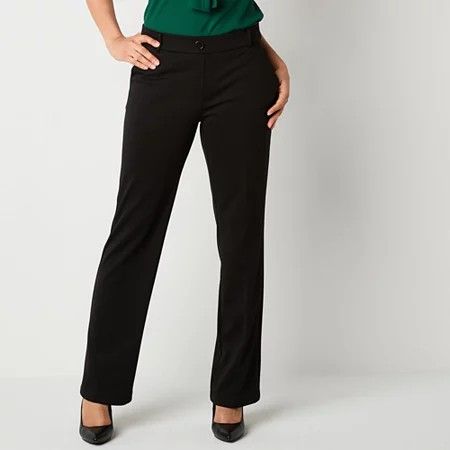 Photo 1 of Black Label by Evan-Picone Pull-on Womens Ponte Straight Fit Suit Pants, X-large, Black