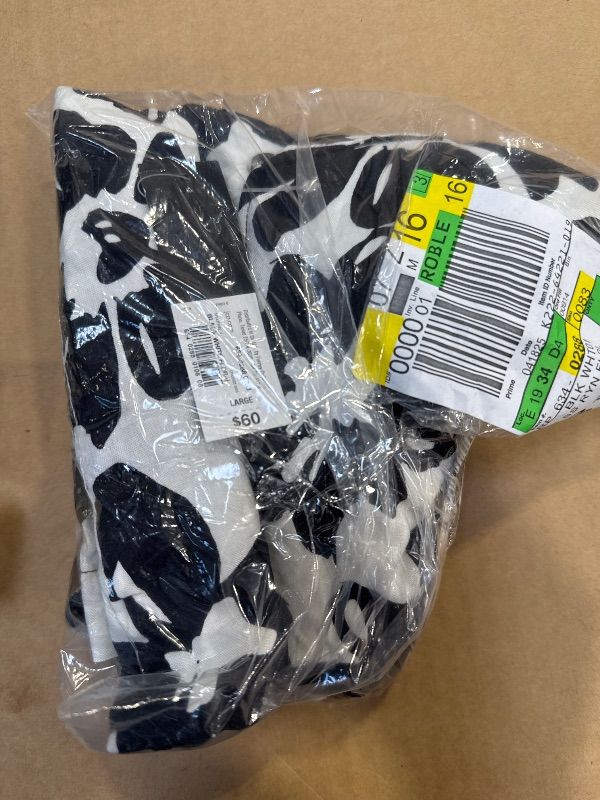 Photo 1 of J. Ferrar Mens Short Sleeve Camp Shirt Black and White Large 
