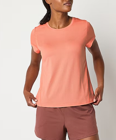 Photo 1 of Xersion Womens Mesh Crew Neck Short Sleeve T-Shirt Petite Large
