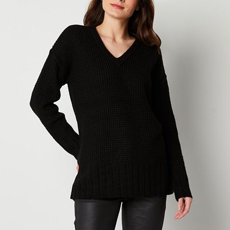 Photo 1 of A.n.a Womens V Neck Long Sleeve Pullover Sweater, Small, Black
