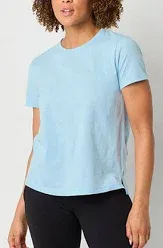 Photo 1 of Size petite xl Xersion Cameo Blue Cotton Short Sleeve Tee
