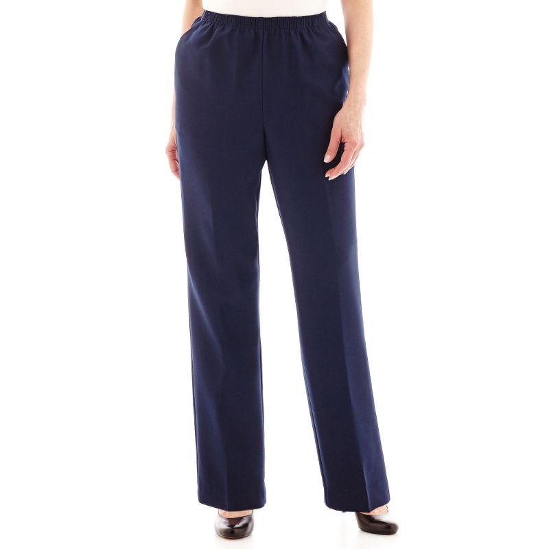 Photo 1 of Alfred Dunner Classics Womens Straight Mid Rise Relaxed Fit Pull-on Pant, 16, Blue