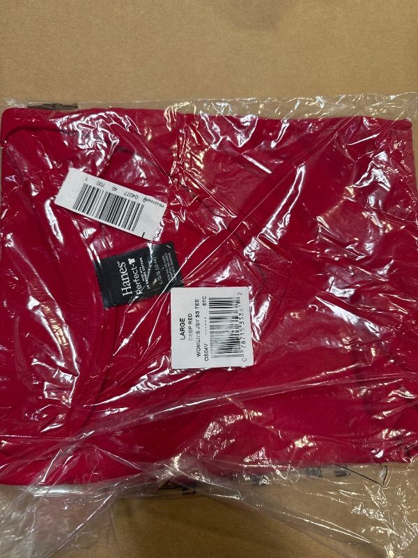 Photo 1 of Hanes womens Nano Premium Cotton V-neck Tee fashion t shirts, Deep Red, Large US