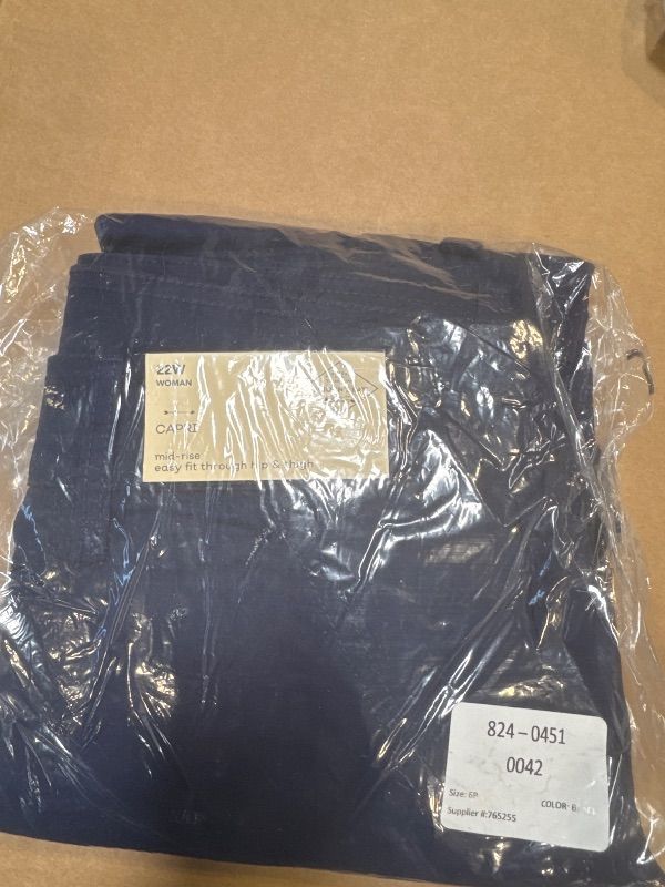 Photo 1 of St. John's Bay Womens Straight Mid Rise Regular Fit Plus Capri Pant, 22w, Blue
