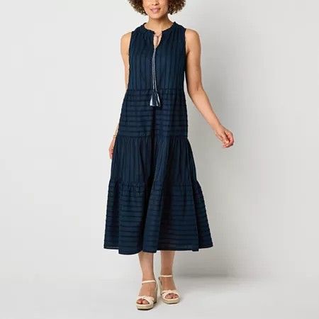 Photo 1 of Liz Claiborne Womens Sleeveless a-Line Dress, X-large, Blue
