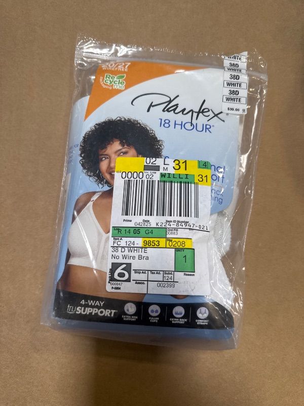 Photo 1 of Playtex 18 Hour Sensational Support Wirefree Bra (20/27) 38DWhite
