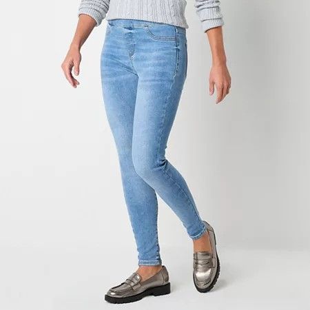 Photo 1 of St. John's Bay - Tall Womens Mid Rise Jegging Jean, 12 Tall, Blue
