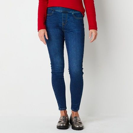 Photo 1 of St. John's Bay - Tall Womens Mid Rise Jegging Jean, 6 Tall, Blue
