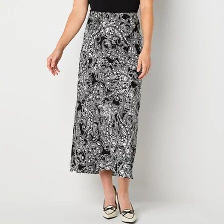 Photo 1 of Liz Claiborne Womens MIDI a-Line Skirt, X-large, Black
