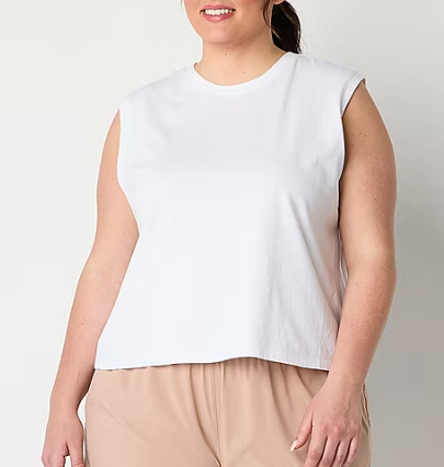 Photo 1 of Xersion Womens Cotton Crew Neck Sleeveless Muscle Tank Top Plus 1x

