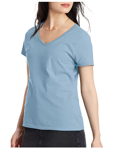 Photo 1 of Hanes Womens V Neck Short Sleeve Active T-Shirt med 