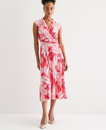 Photo 1 of Perceptions Womens Sleeveless Leaf Midi Fit + Flare Dress small