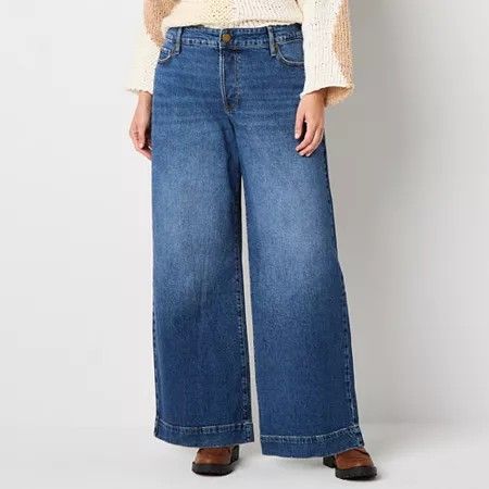Photo 1 of A.n.a Plus Womens Adaptive High Rise Loose Fit Easy-on + Easy-off Jean, 20w, Blue
