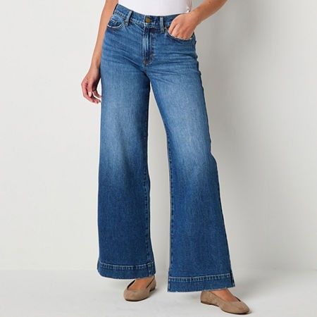 Photo 1 of A.n.a Womens High Rise Wide Leg Jean, 20 Long, Blue
