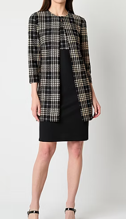 Photo 1 of Danny & Nicole Womens Plaid Jacket Dress 8