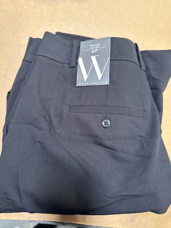 Photo 1 of Worthington Womens High-Rise Modern Trouser, 4 Petite, Black
