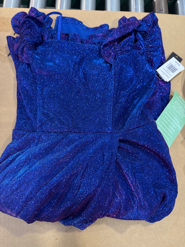 Photo 1 of City Triangle Off the Shoulder Womens Sleeveless a-Line Dress Juniors, 9, Blue
