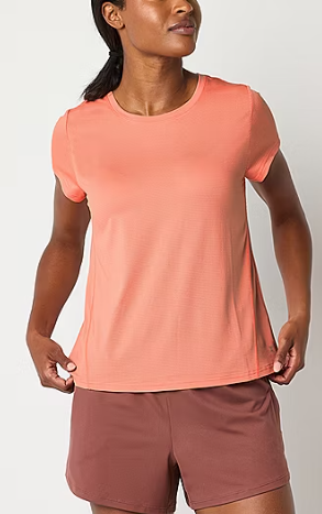 Photo 1 of Xersion Womens Mesh Crew Neck Short Sleeve T-Shirt Petite Med
