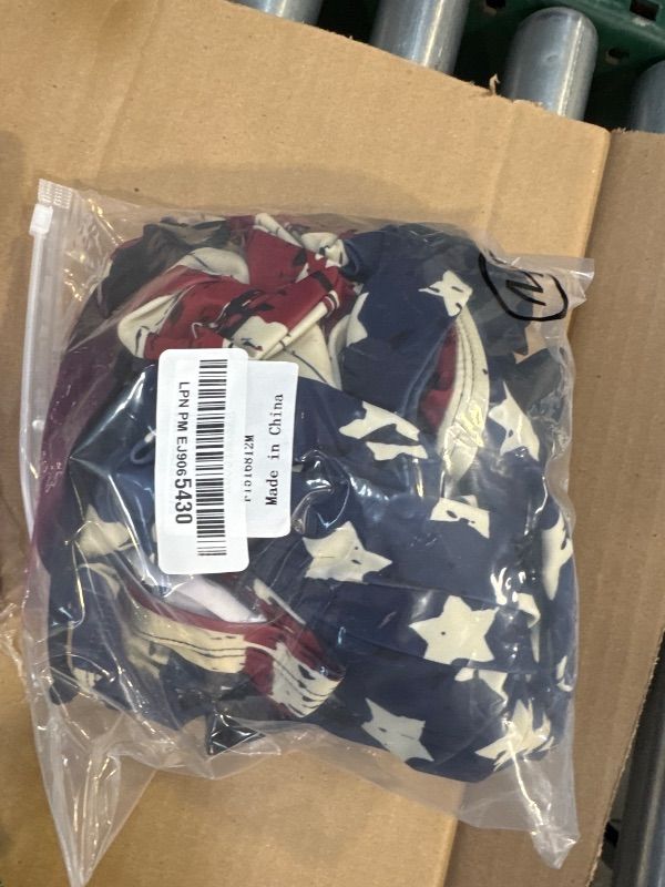 Photo 1 of MISSVOG Women Two Piece Tankini Halter Padded Adjustable Drawstring Swimsuit with Boyshorts American Flag M