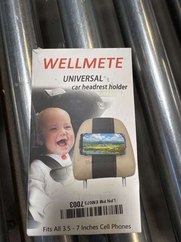 Photo 1 of WELLMETE Car Headrest Phone Holder for Kids Back Seat - Compatible with iPhone, Samsung and Other Cell Phones - Soft Adjustable Silicone Holding Net (for Phone 1 Pack)