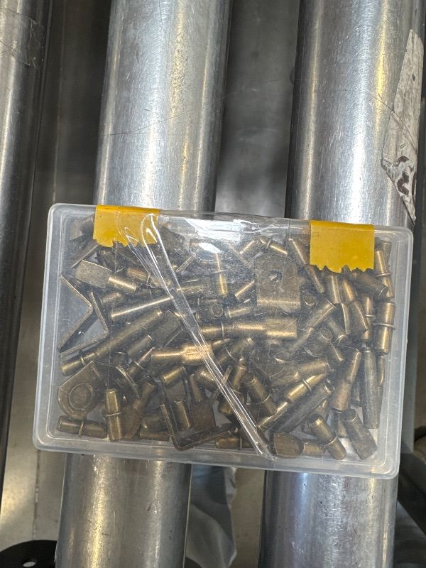 Photo 1 of 104Pcs Shelf Pins Pegs Kit,4 Styles Shelf Support Pegs,Bookshelf Pegs for Shelves,Cabinet Shelf Bracket Pegs Shelf Holders Pins for Kitchen Furniture & Closet (5mm & 1/4inch,Bronze Tone)