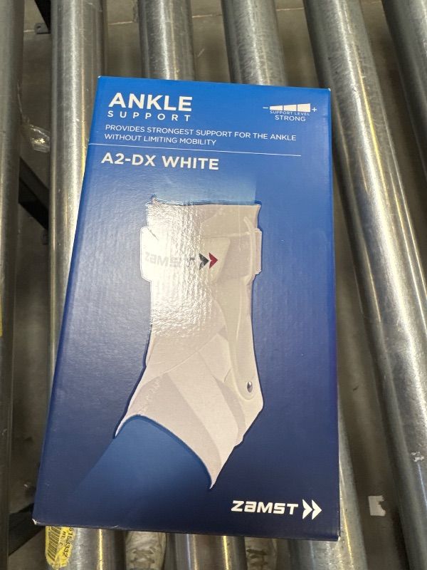 Photo 1 of Zamst A2-DX White Ankle Brace for Sports - Breathable Sports Ankle Support for Men and Women with Guard Stabilizers for High-Grade Ankle Sprain - Right, Small