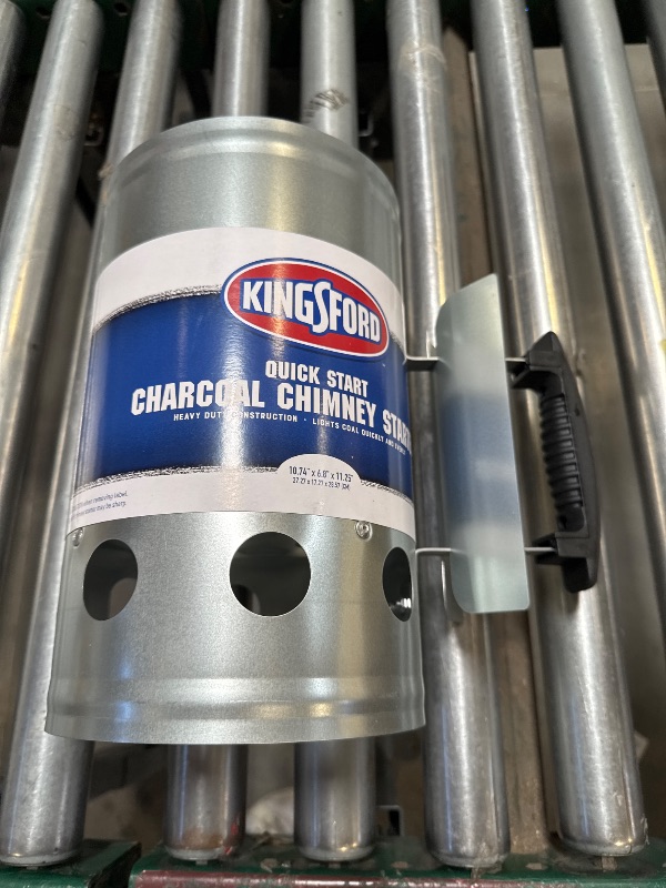 Photo 1 of KINGSFORD Heavy Duty Deluxe Charcoal Chimney Starter | BBQ Chimney Starter for Charcoal Grill and Barbecues, Compact Easy to Use Chimney Starters and BBQ Grill Tools, Silver