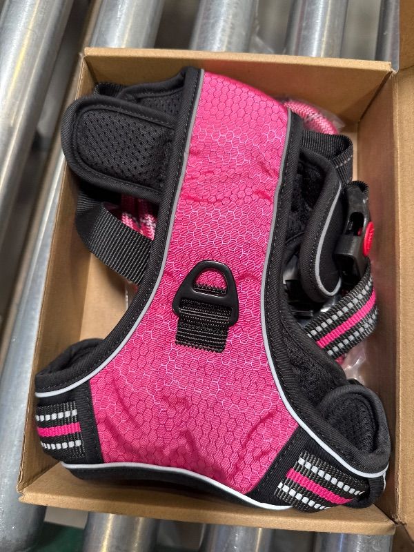 Photo 1 of tobeDRI No Pull Dog Harness Adjustable Reflective Oxford Easy Control Medium Large Harness with A Free Heavy Duty 5ft Dog Leash (L (Neck: 18"-25.5", Chest: 24.5"-33"), Pink)