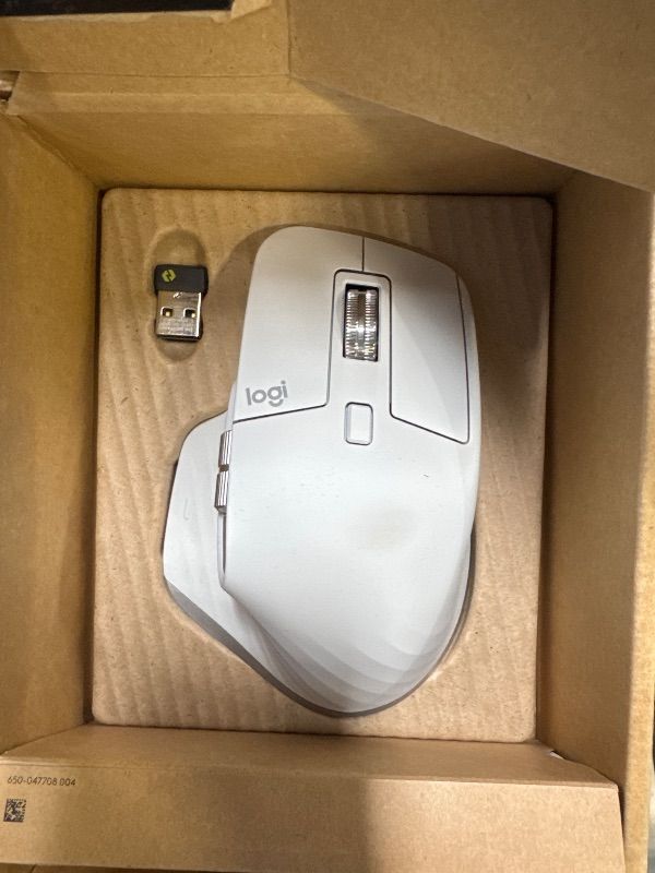 Photo 1 of Logitech MX Master 3S Wireless Mouse Standard Edition with Logi Bolt USB Receiver, Ultra-fast Scrolling, Ergo, 8K DPI, Track on Glass, Quiet Clicks, USB-C, Bluetooth, Windows, Linux, Chrome- Pale Grey