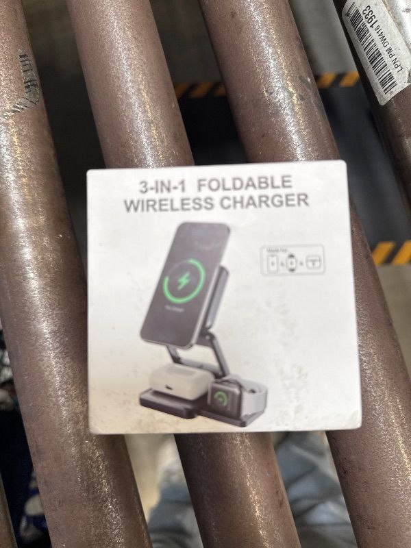 Photo 1 of Foluck 3 in 1 Charging Station for iPhone, Integrated Plug Travel Wireless Charger, Foldable Charging Stand for Multple Devices for iPhone 16/15/14/13 Series, AirPods 3/2/Pro, Apple Watch