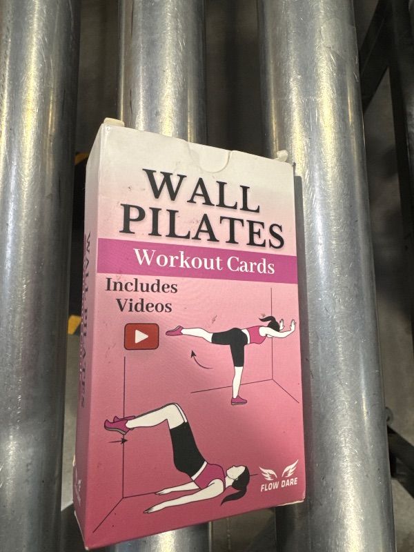 Photo 1 of Wall Pilates Workouts for Women – 66 Exercise Cards with Videos & Workout Plan – Includes 5-Week Challenge, E-book, Chart & 2 Rings for Easy Organization – Home Pilates Workout Guide