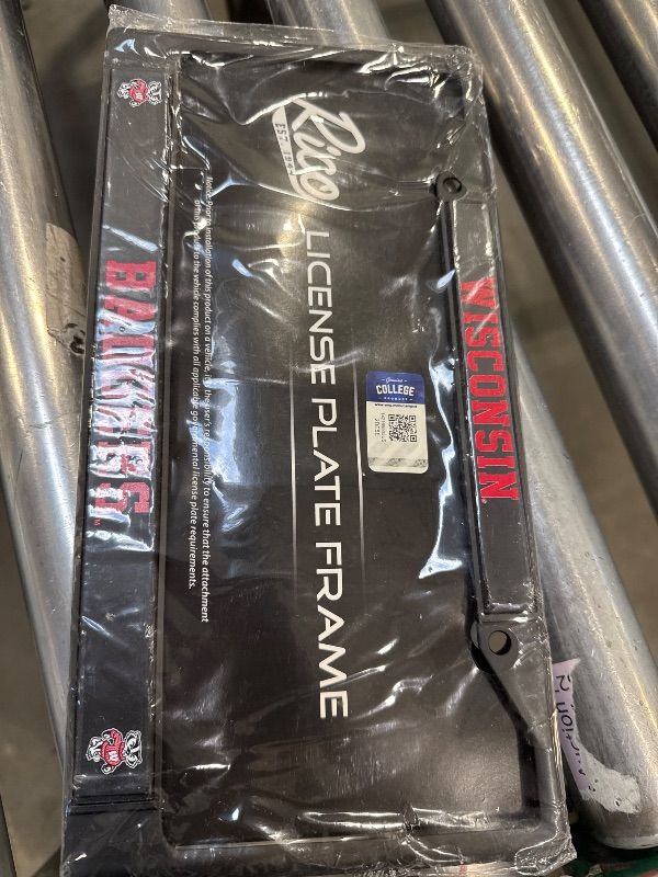 Photo 1 of Rico Industries NCAA Washington State Cougars - WSU Standard Black Chrome Frame 12" x 6"