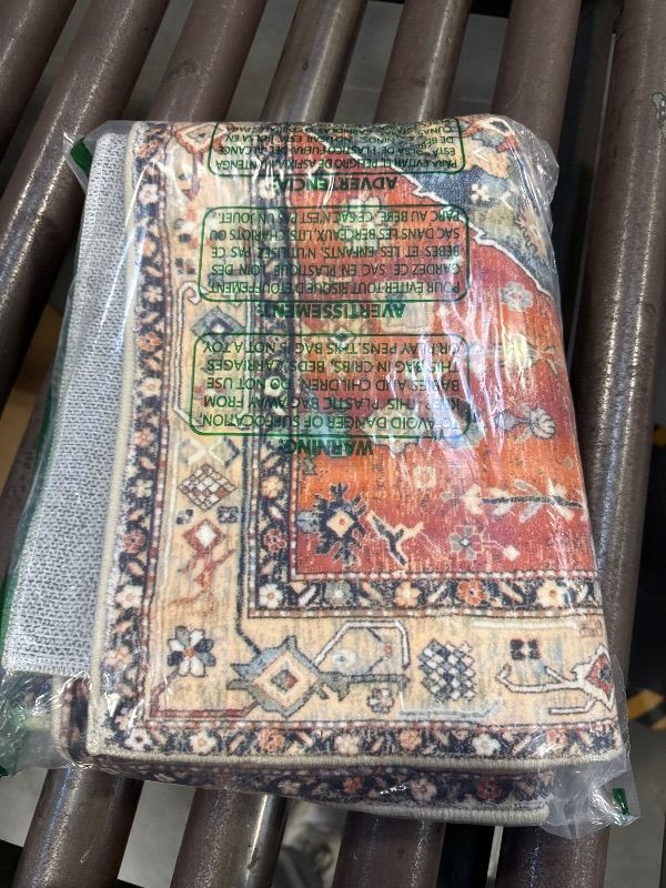 Photo 1 of Lahome Boho Tribal 2x3 Washable Small Rugs for Entryway Doormat Indoor Entrance, Throw Rugs with Rubber Backing Washable, Bohemian Soft Non-Slip Bathroom Carpet for Bath Front Door Kitchen Floor