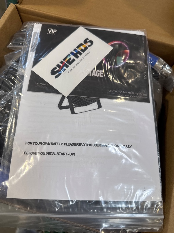 Photo 1 of SHEHDS LED Stage Par Lights LED 18X18W DJ Stage Lights RGBWA+UV 6in1 Wash/Strobe Effect DMX512 Control Sound Activated Aluminum Alloy Shell Uplighting Lights for Concerts Family Party-1 Pack
