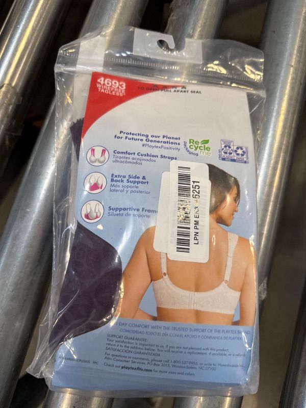 Photo 1 of PLAYTEX Womens 18 Hour Comfort-strap Wireless Bra, Full-coverage With 4-way Trusupport, 44c