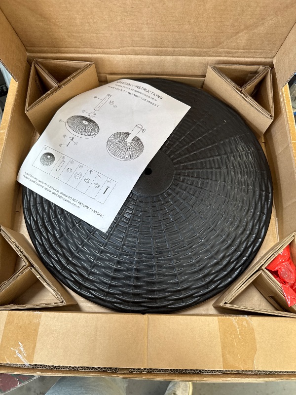 Photo 1 of Mainstays 22 Lbs Black Round Powder Coated Resin Patio Umbrella Base
