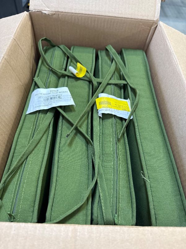 Photo 1 of Greendale Home Fashions 18 X 18 in. Hunter Green Square Outdoor Chair Pad (Set of 4)