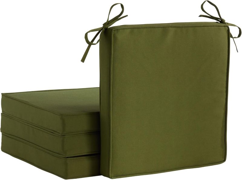 Photo 1 of Greendale Home Fashions 18 X 18 in. Hunter Green Square Outdoor Chair Pad (Set of 4)