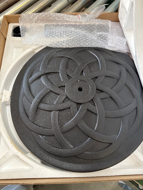 Photo 1 of Abble Resin Garden Patio Umbrella Base, Outdoor Market Umbrella Stand, Backyard Umbrella Weight in Black 27lbs
