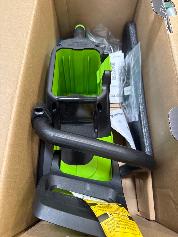 Photo 1 of Greenworks 60V 16 1.5kW Brushless Chainsaw with 2.5 Ah Battery & 3 Amp Charger + Bonus Chain
