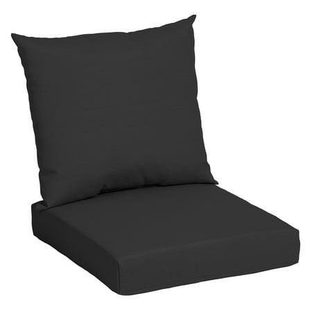 Photo 1 of Mainstays 45 L X 22.75 W Black Rectangle Outdoor 2 Piece Deep Seat Cushion
