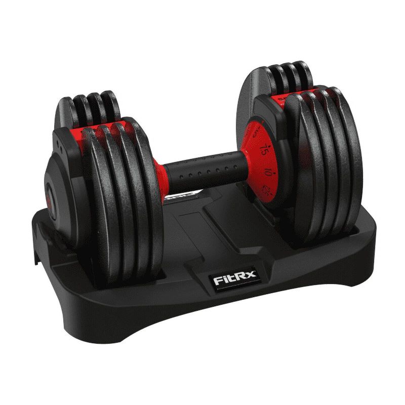 Photo 1 of FitRx SmartBell 25lbs. Quick-Select 9 in 1 Adjustable Dumbbell for Home Gym 5-25lbs. Weight in 2.5lbs Increments