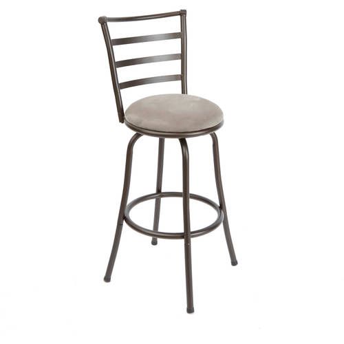 Photo 1 of Mainstays Indoor Adjustable 24 or 29 Swivel Barstool Grey Microfiber Cushion