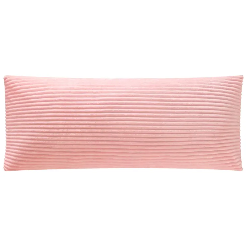 Photo 1 of Your Zone Ribbed Body Pillow with Removable Cover, Pink
