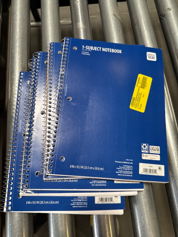 Photo 1 of Pack of 5 Pen+Gear 1-Subject Notebook Wide Ruled Blue 70 Sheets
